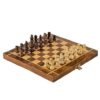 Mikki Tikki Handcrafted Foldable sheesham Chess Board Set with Wooden Pieces for 2 Players Kids and Adults (10x10 Inches, Brown)