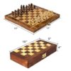 Mikki Tikki Handcrafted Foldable sheesham Chess Board Set with Wooden Pieces for 2 Players Kids and Adults (10x10 Inches, Brown)